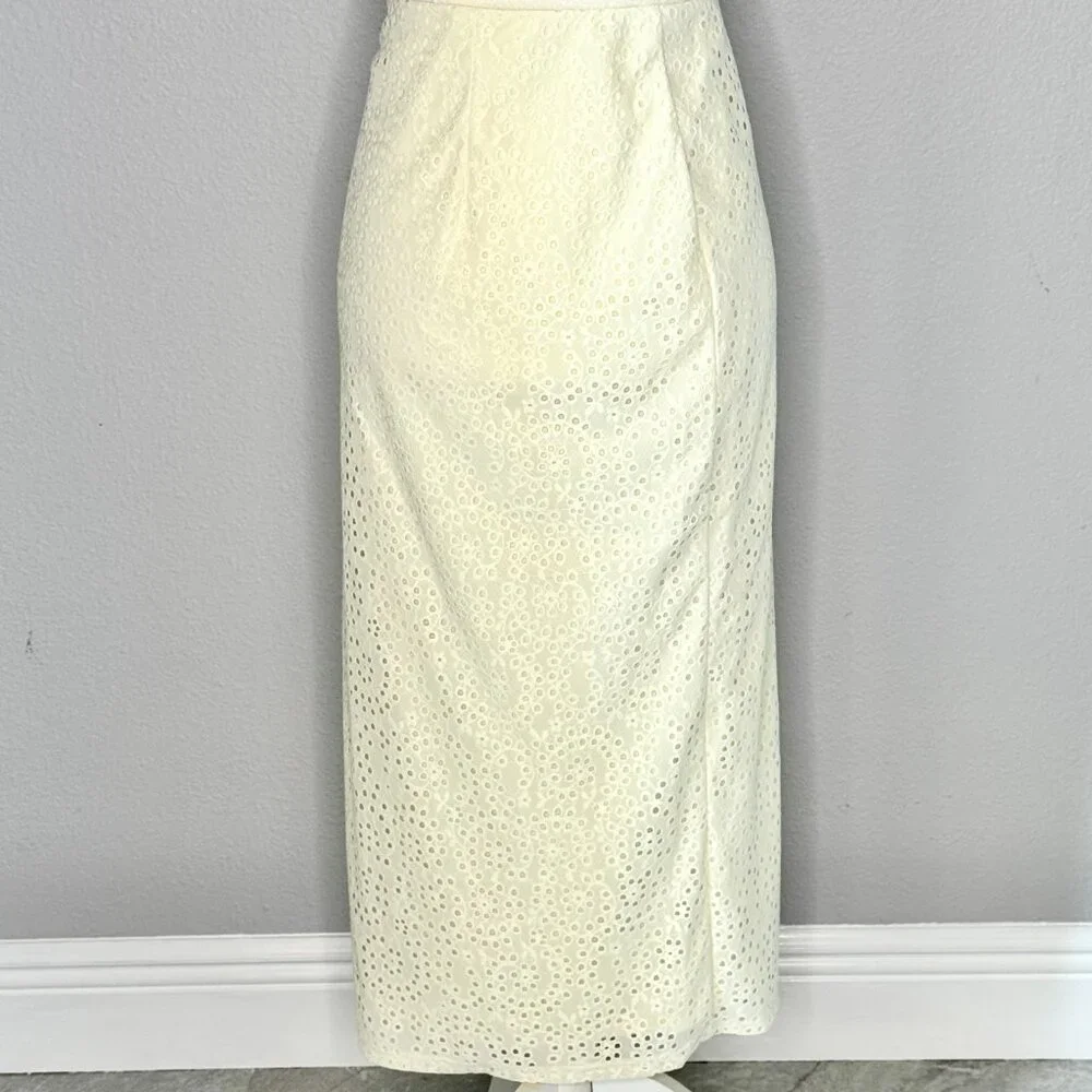 Ivory White Lace Layered Midi Skirt & Top
